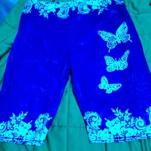 blue butterfly stretch shorts, they are brand new, super cute!!!